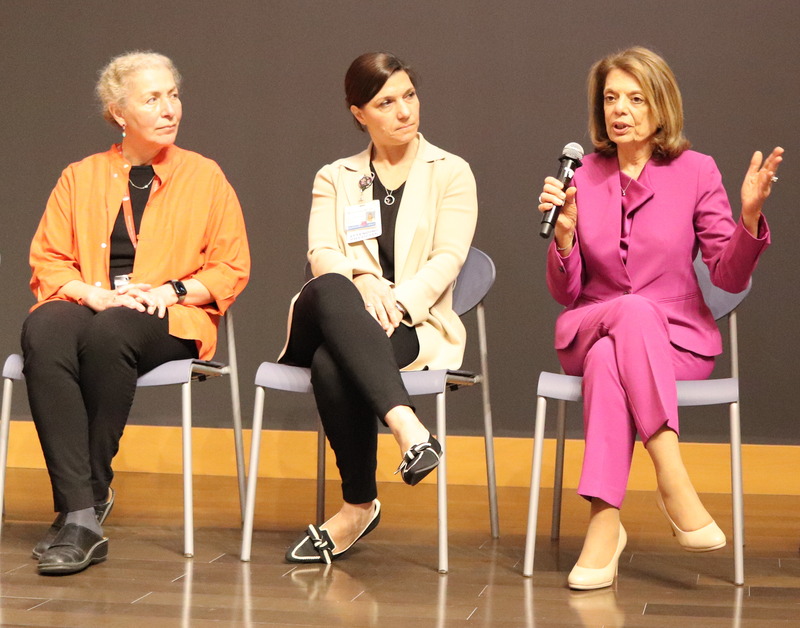 Stella Tsirka, PhD, Dr. Aroniadis and Carolyn Santora