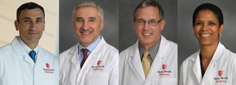 (l to r) Drs Henry J. Tannous (chief), Jorge M. Balaguer, Thomas V. Bilfinger, and Allison J. McLarty