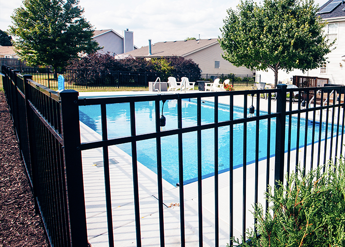 pool with safety fence